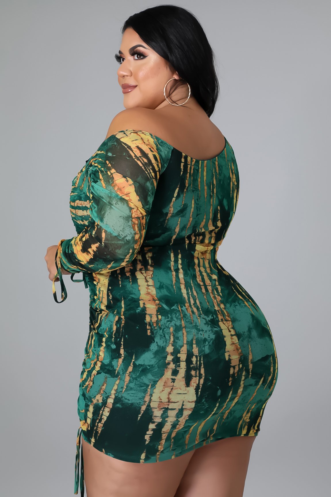 Abstract One-Shoulder Dress
