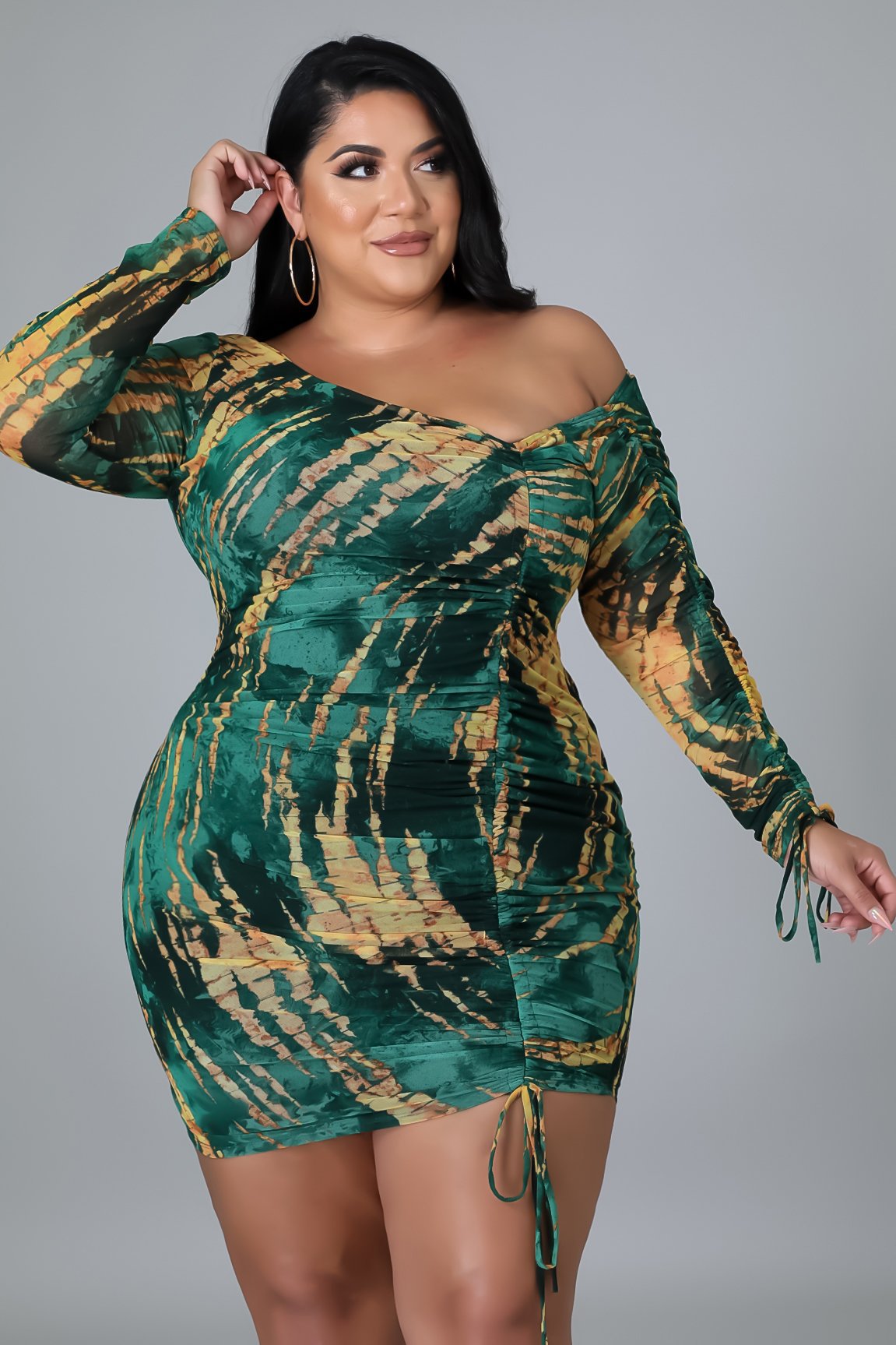 Abstract One-Shoulder Dress