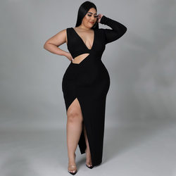 Single Sleeve Hollow Out Maxi Dress