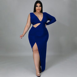 Single Sleeve Hollow Out Maxi Dress