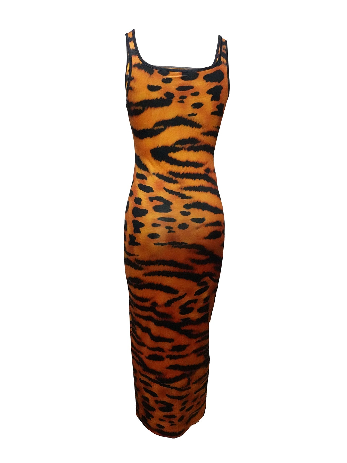 Tiger Print Slim Fit Casual Dress