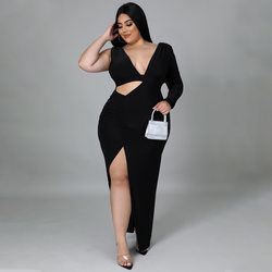 Single Sleeve Hollow Out Maxi Dress