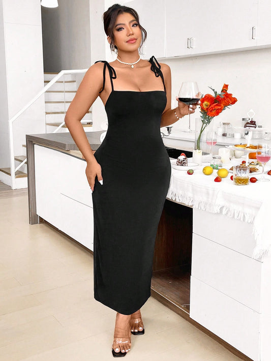 Sexy Versatile Tie-up  Slim Fit Maxi Dress