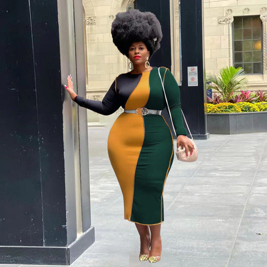 Beautiful Contrast Maxi Fitting Dress