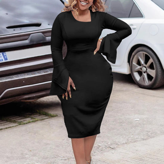 Solid Color Sheath Dress